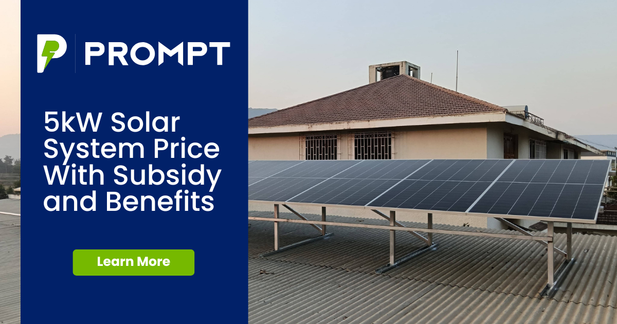 5 kW Solar System Price in Pune (2026) — Cost, Subsidy & ROI